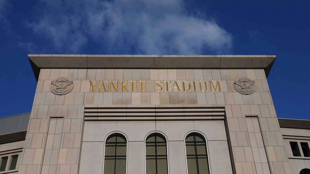 The facade of Yankee Stadium is seen in the Bronx borough of New York City.