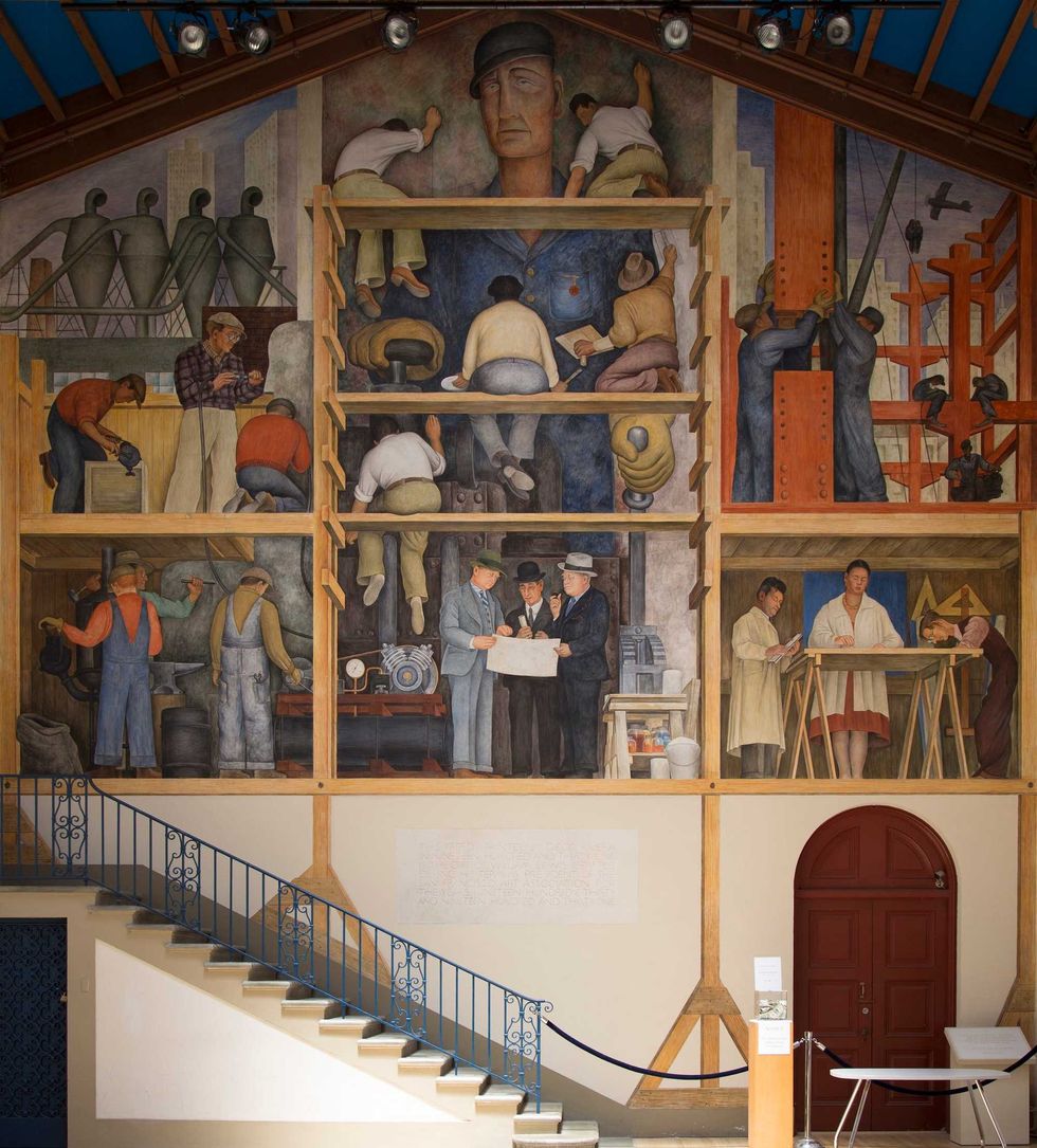 The famous mural created by Diego Rivera for the San Francisco Art Institute in 1931.
