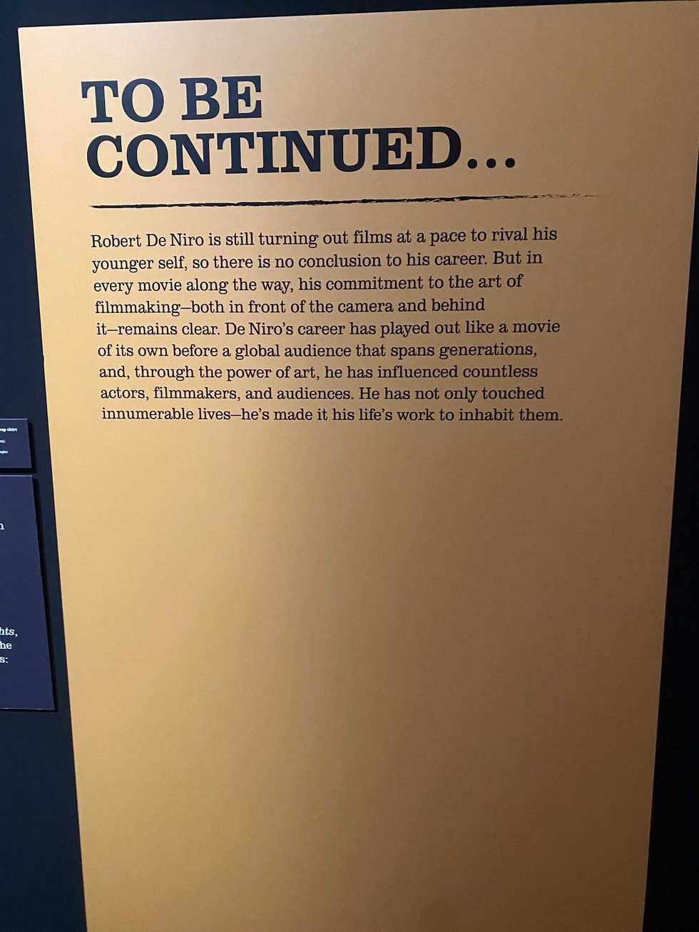 The final image of 2024 De Niro Con assures his fans, "there is no conclusion to his career."