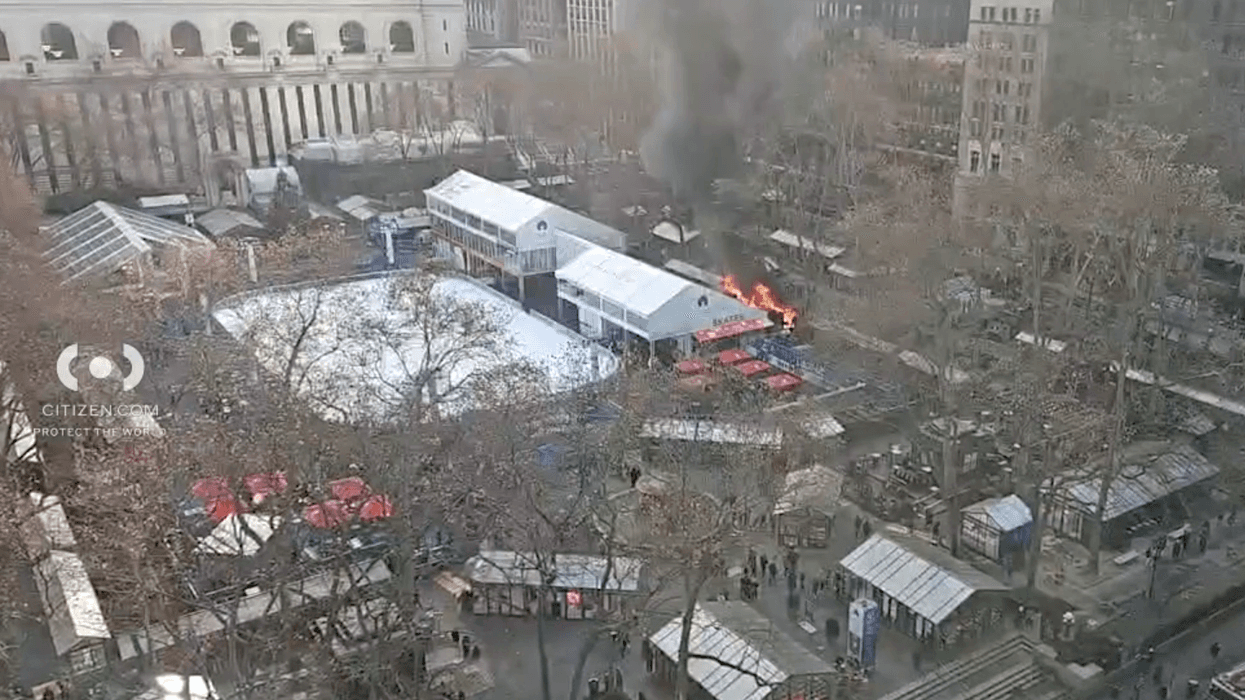 The fire appeared to be at a food stall within the park
