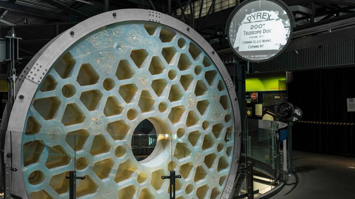 The first casting of the 200" Hale telescope mirror. It sits at the heart of the Innovation Galleries.