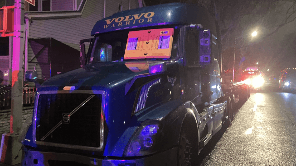 The first ever use of the Barnacle Device by the NYPD on Thursday, April 4 in Queens. It was placed on a commercial truck illegally parked on a residential street during improper hours.