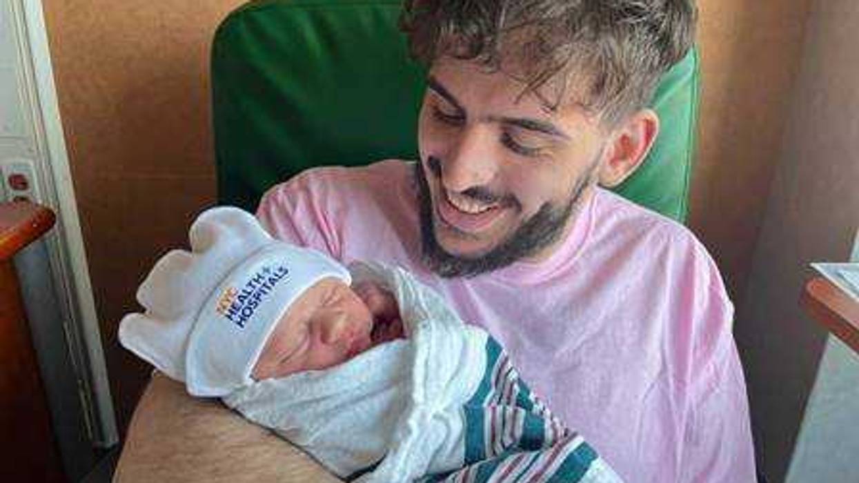 The first NYC baby delivered in the city's health system was born to a Brooklyn couple at the stroke of midnight, Jan. 1, 2024.