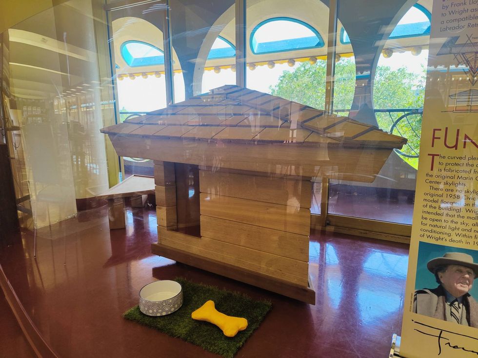 The Frank Lloyd Wright-designed doghouse at the Marin County Civic Center.