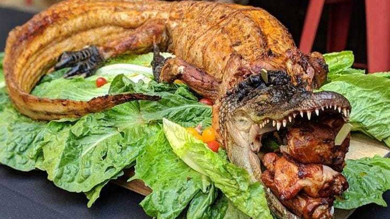 The full alligator pioneered by Chef Brian Jupiter, available at Frontier restaurant in Chicago.