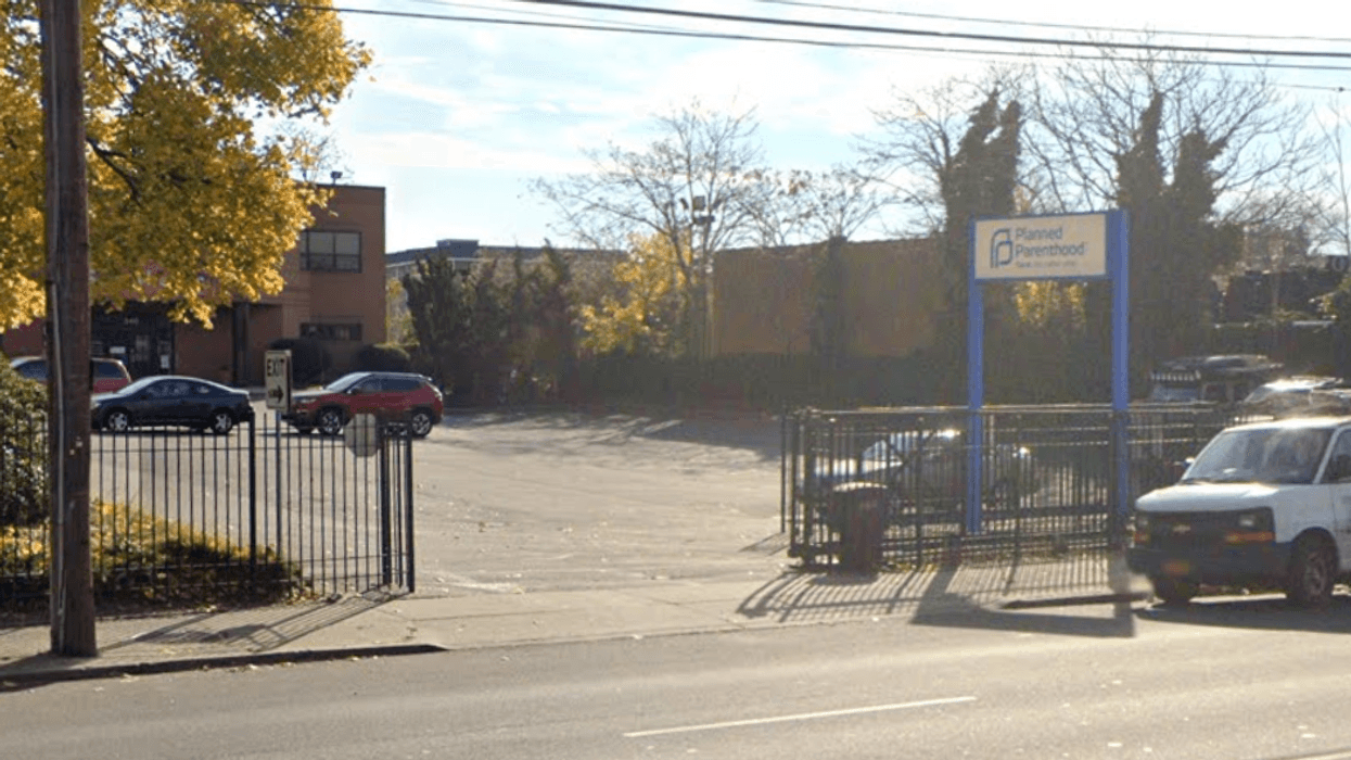 The gate in front of the Planned Parenthood in Hempstead that Friar Christopher Moscinski is accused of blocking.