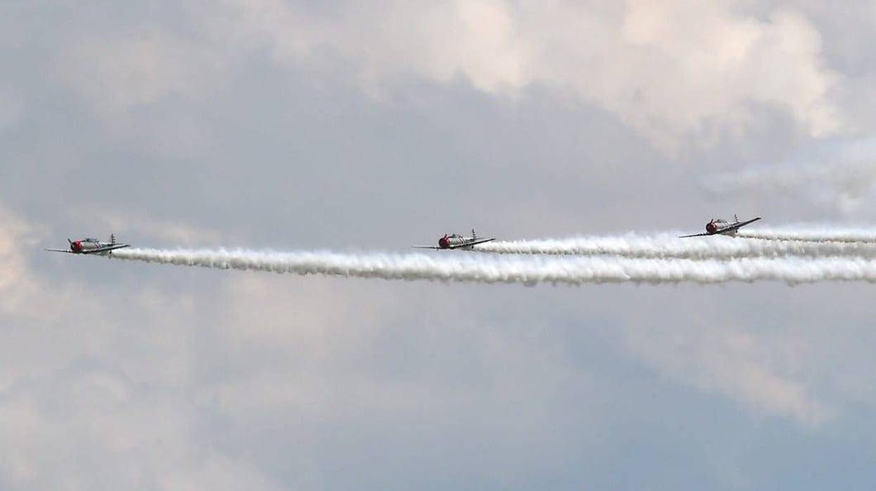 The GEICO Skytypers Air Show Team practice on Friday for the 2021 Greater Binghamton Airshow.