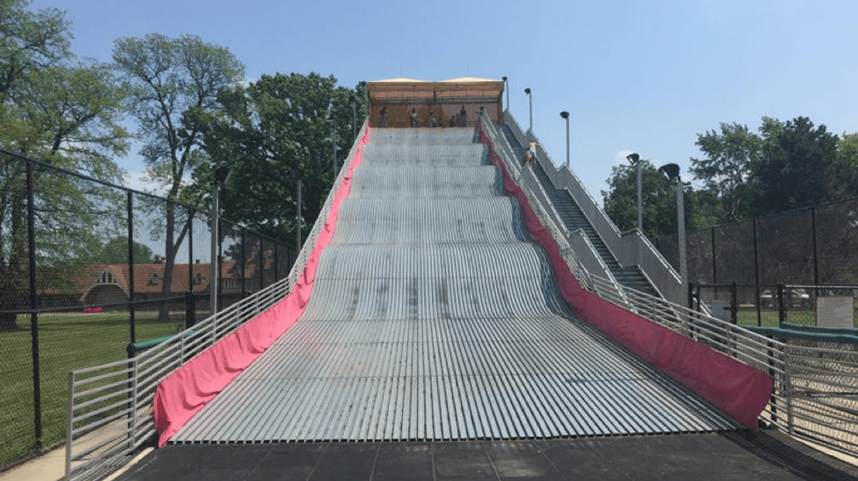 The giant slide at Belle Isle in Detroit