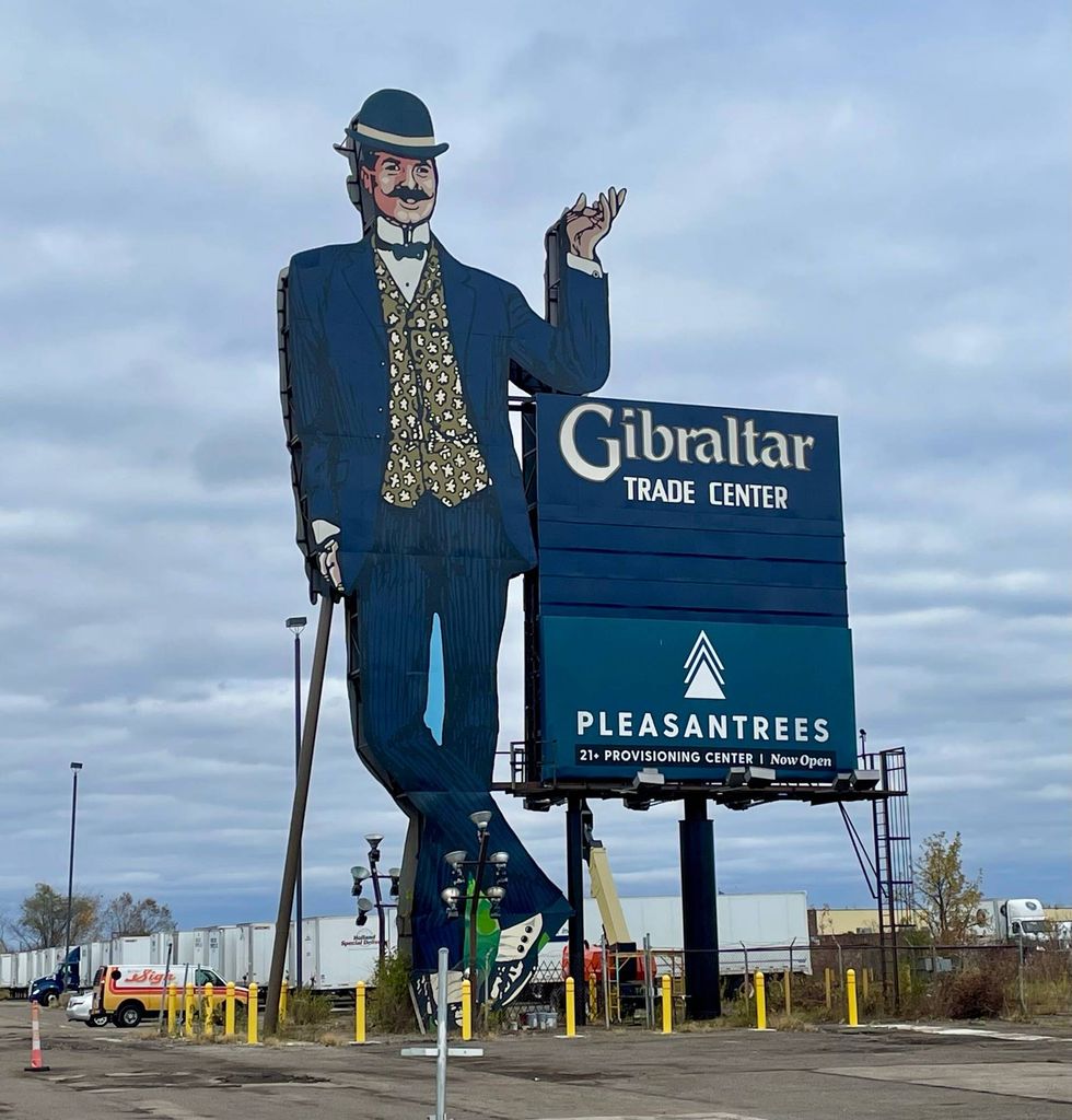 The "Gibraltar Man" undergoing a paintjob
