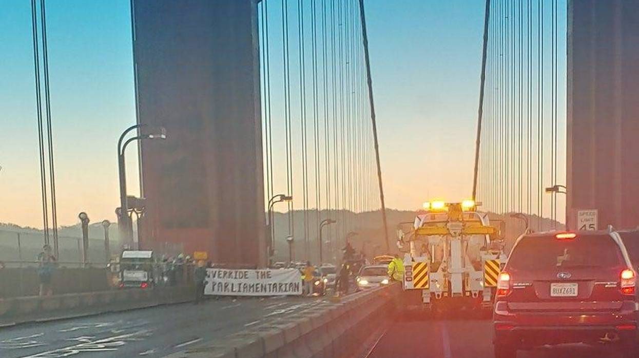 The Golden Gate Bridge spans the bay in San Francisco, California.