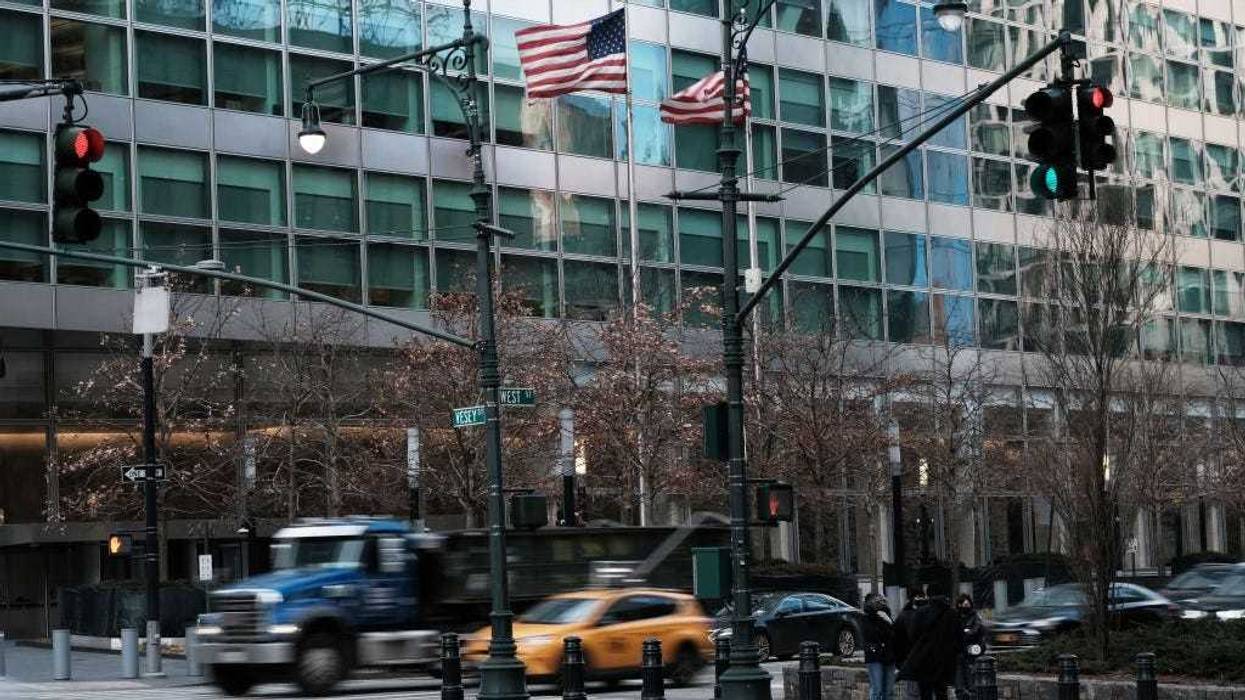The Goldman Sachs building stands in lower Manhattan on January 18, 2022 in New York City.