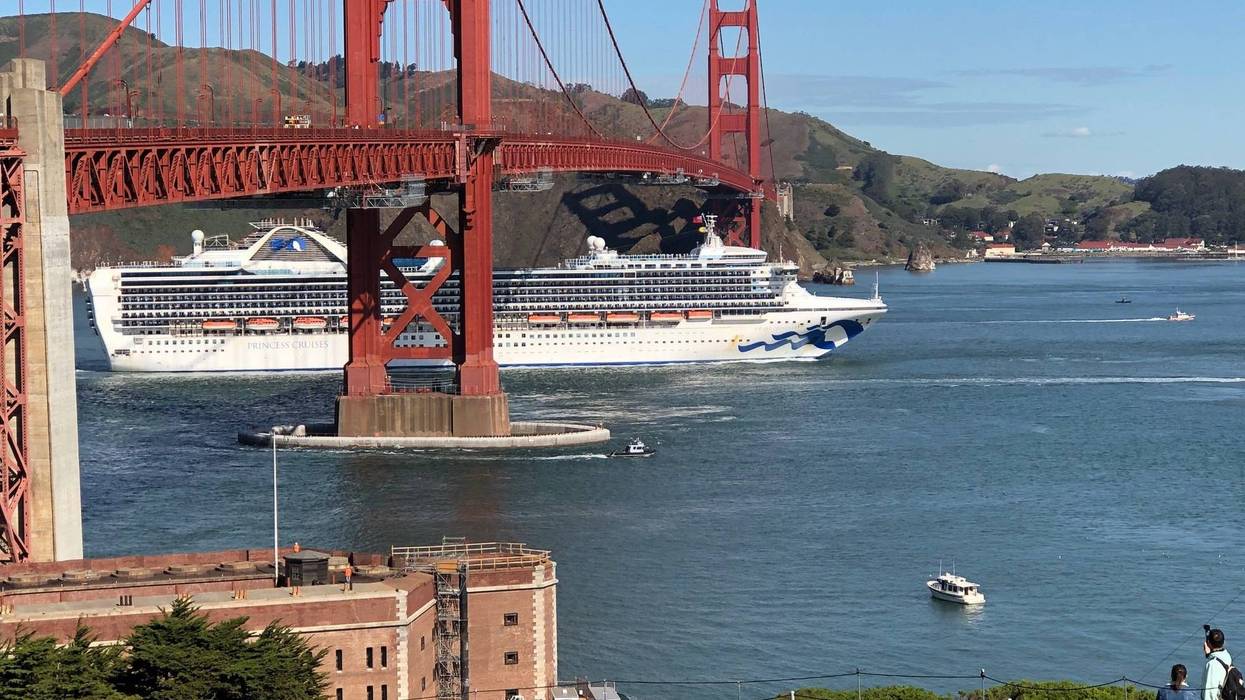 The Grand Princess cruise ship pulled into San Francisco Bay on March 9, 2020 carrying at least 21 people who are infected with COVID-19.
