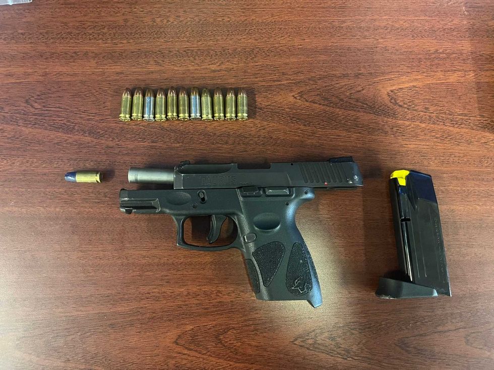 The gun officers recovered from the robber.