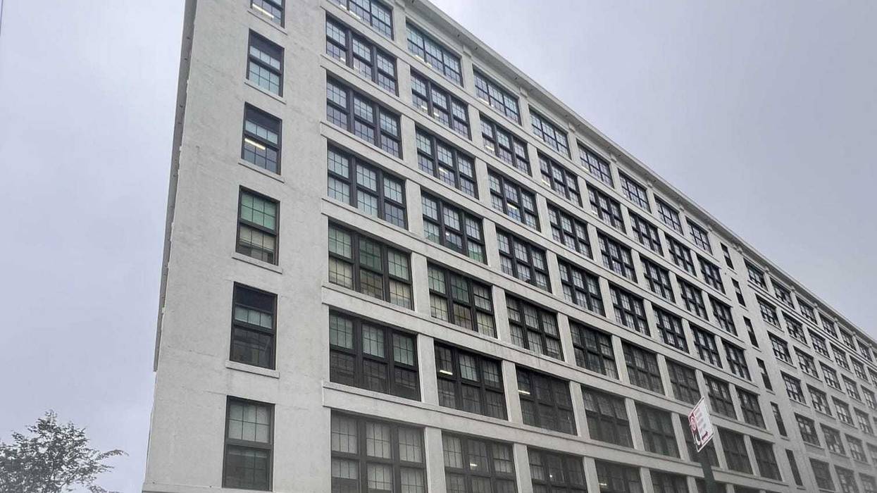 The Hall Street migrant shelter in Clinton Hill, Brooklyn, where two cases of measles were discovered.