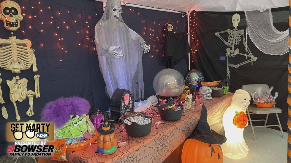The Halloween station setup for trick-or-treating at Jaycee