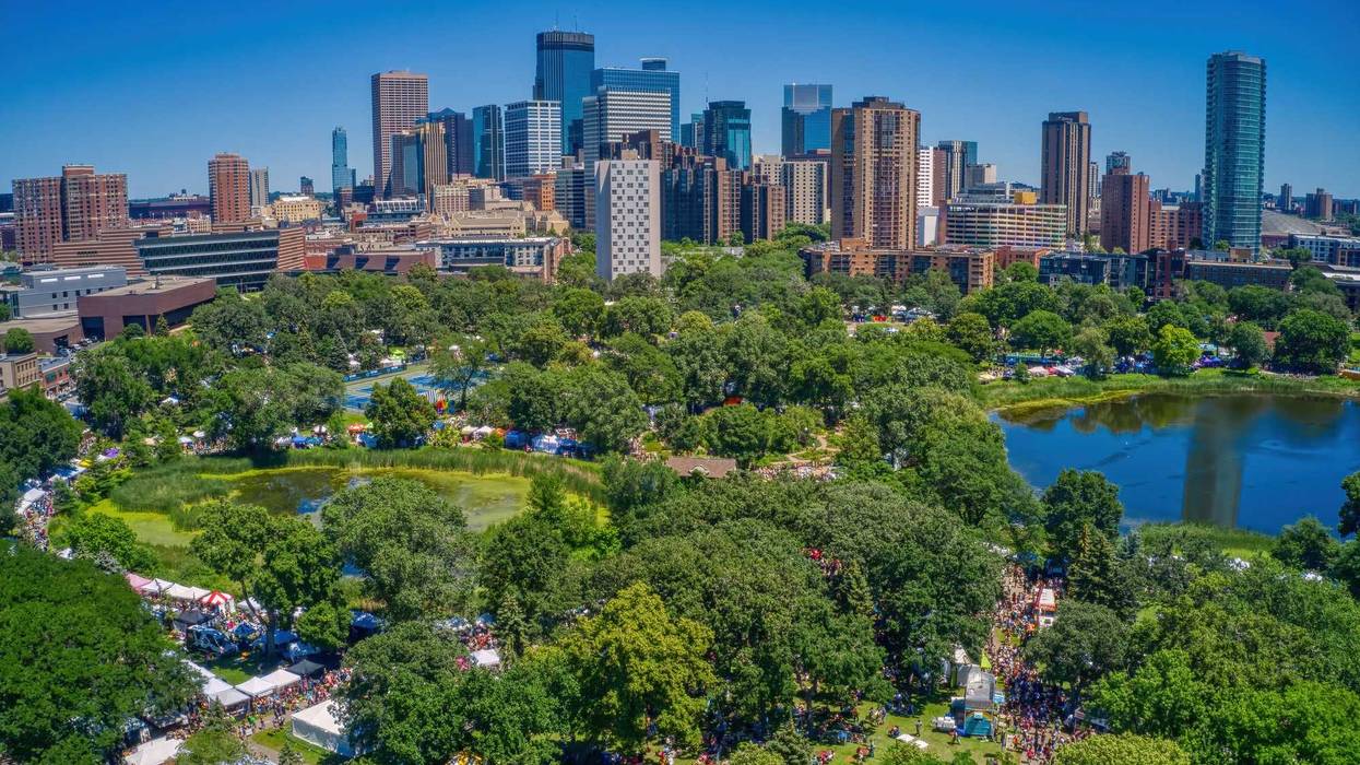 The Harmon Place Historical District, bordering Loring Park, where a pilot program will give artists a break on rent in spaces to do their work.