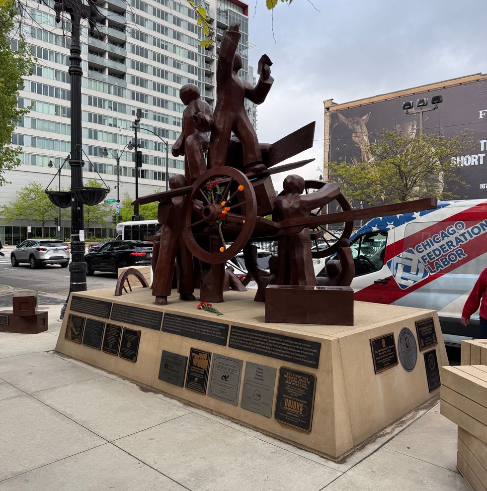 The Haymarket Memorial in Chicago's West Loop.