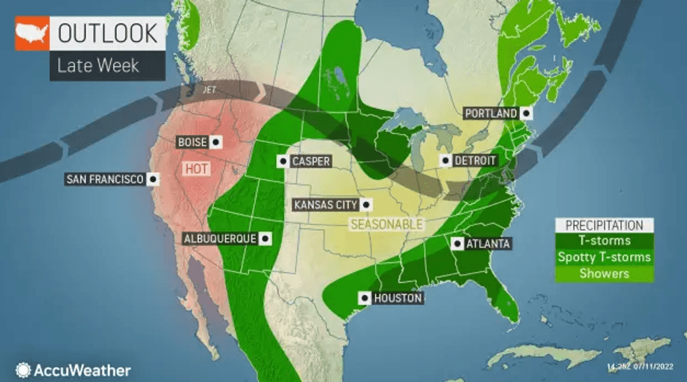 The heat should move out later in the week