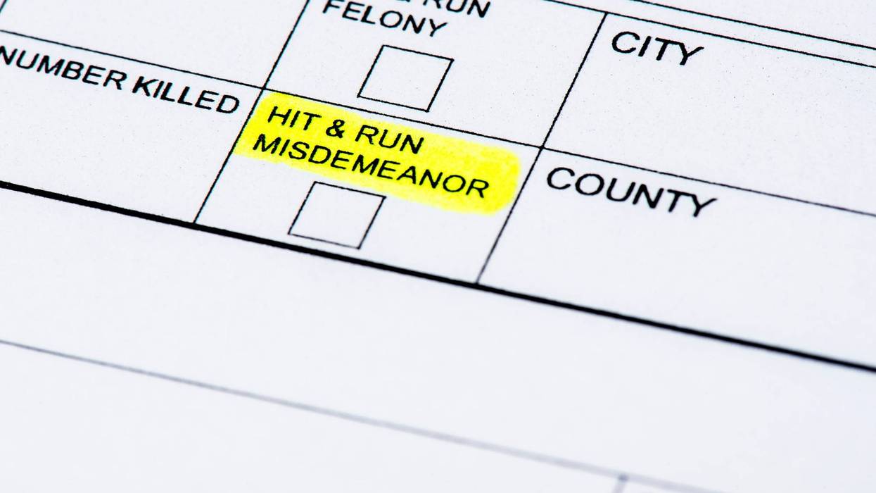 The hit and run section of a traffic collision report.