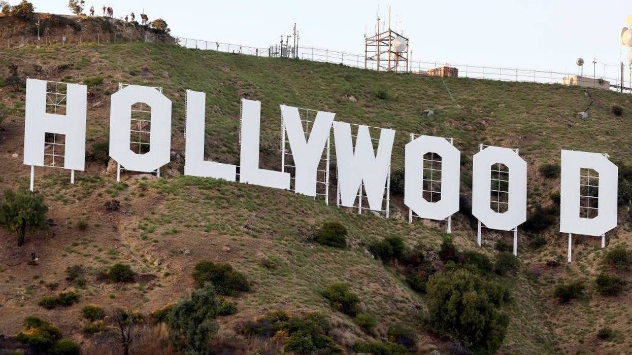 The Hollywood sign stands as the WGA (Writers Guild of America) strike continues on July 12, 2023 in Los Angeles, California.