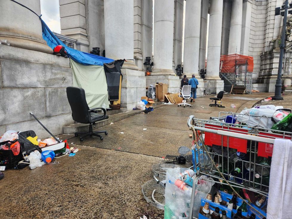 The homeless encampment as it stood before Thursday