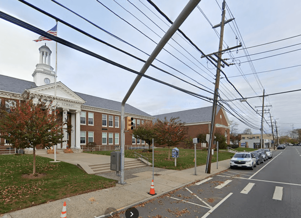 The ice attack happened at an intersection near Hewlett Elementary School on Thursday morning