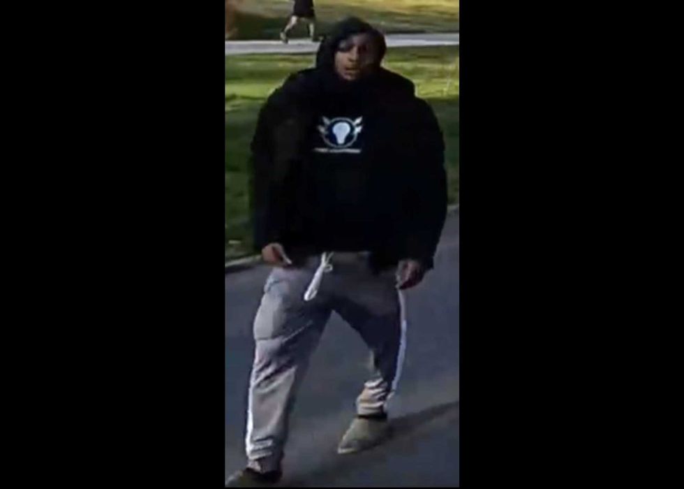 The image depicts one of four suspects wanted in connection to a shooting in Prospect Park earlier this month.