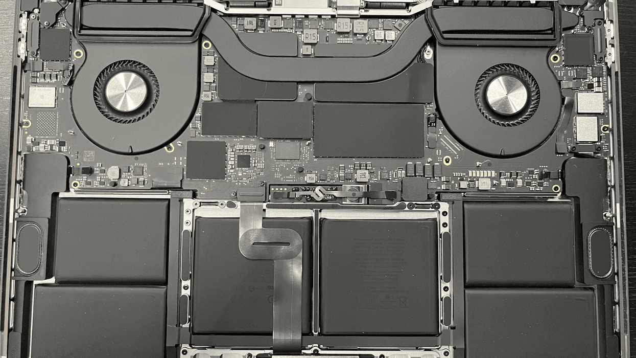 The inside of a Macbook Pro
