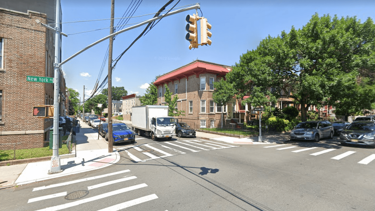 The intersection of Cortelyou Road and New York Avenue, where a hit-and-run driver hit a cyclist on Friday night.