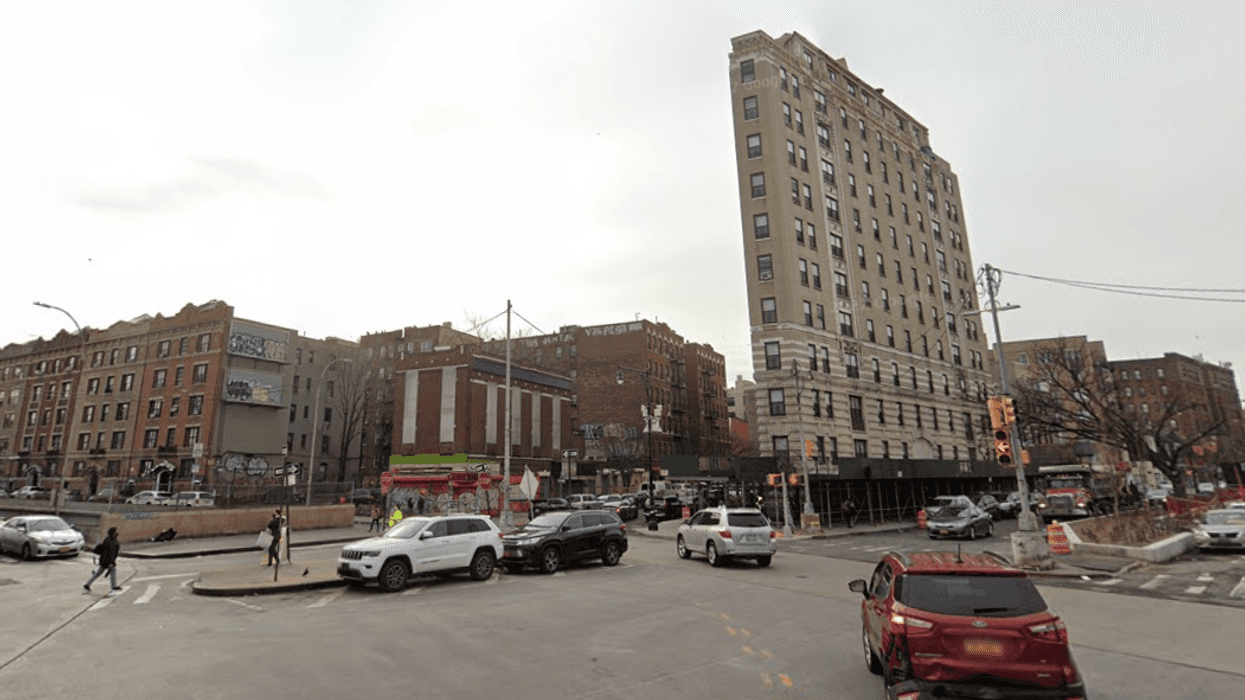 The intersection of Grand Concourse and East Tremont Avenue where a DOC officer fatally shot an 18-year-old boy on Thursday.