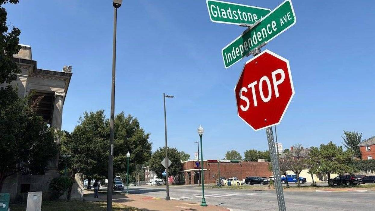 The intersection of Independence Avenue and Gladstone Boulevard in Kansas City, Mo., is shown on Sept. 4. A proposed congressional gerrymander in the Missouri General Assembly would divide the intersection among three congressional district.