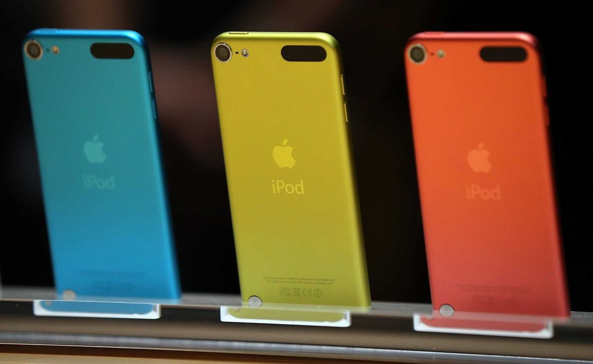 The iPod touch is displayed during an Apple special event at the Yerba Buena Center for the Arts on September 12, 2012 in San Francisco, California.