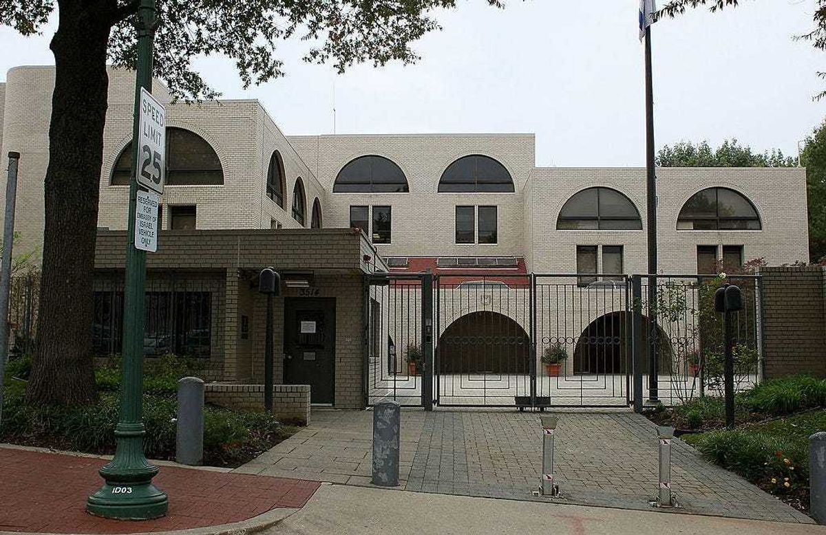 The Israeli embassy is shown, on October 11, 2011 in Washington, DC.