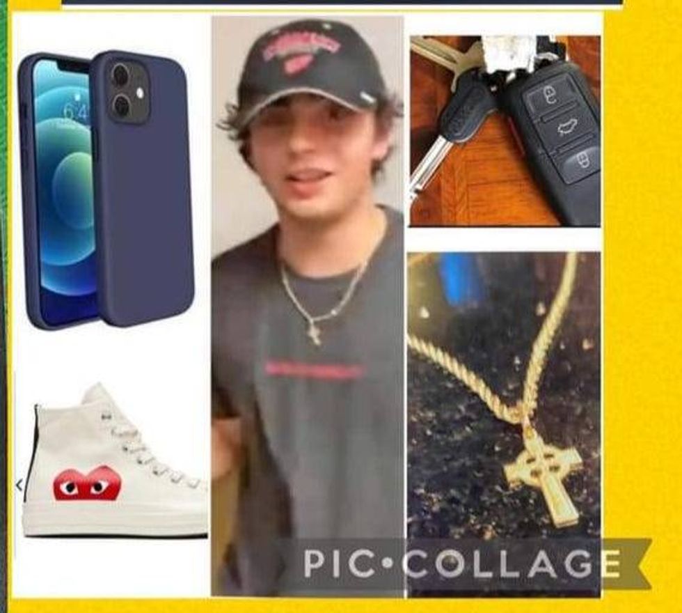 The items Brendan Santo was last seen with