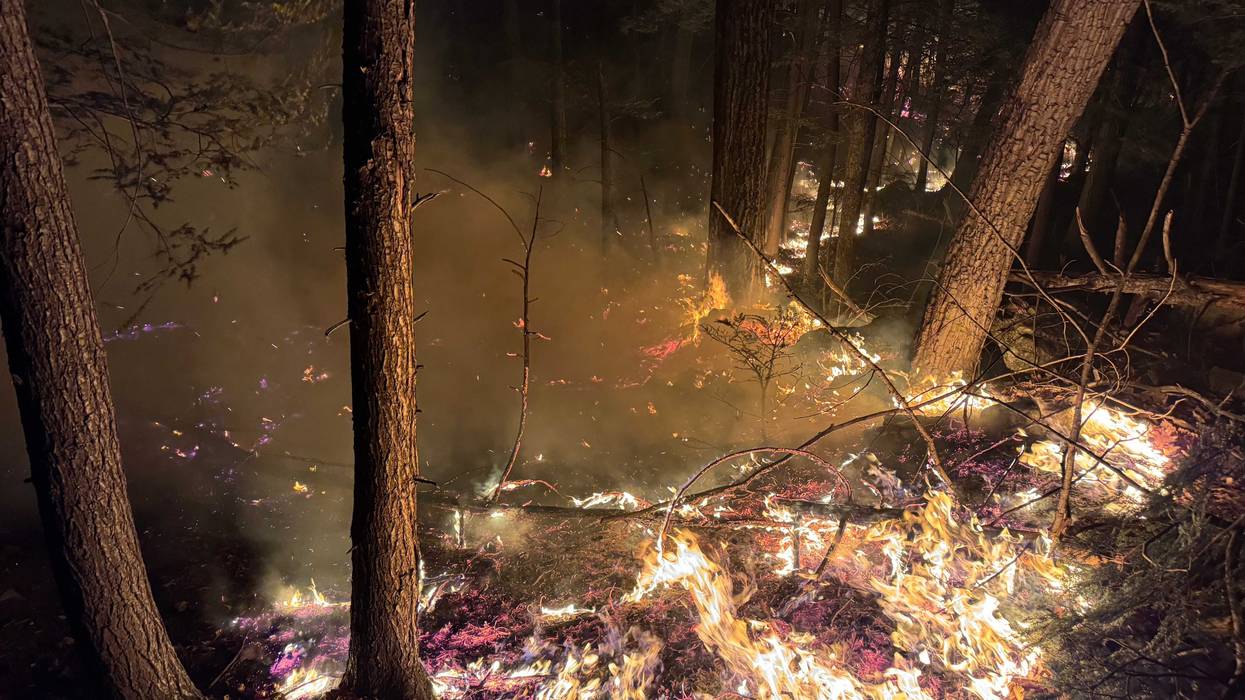 The Jennings Creek wildfire, which extends between New Jersey and New York, broke containment lines in the Empire State on Saturday, forcing hundreds to evacuate.