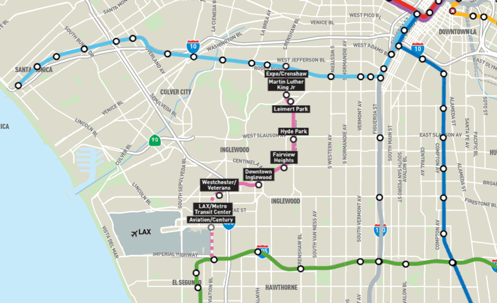 The K Line will serve the communities of West Adams, Jefferson Park, Baldwin Hills, Leimert Park, Hyde Park, Inglewood, Westchester and more. Seven K Line stations open October 7, 2022.