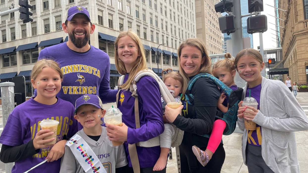 The Keller family on Sunday at US Bank Stadium.
