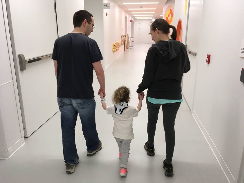 The Kramers with their daughter, Maddie, in the hospital