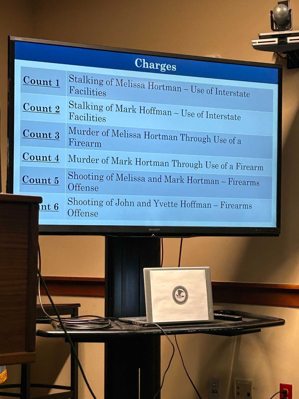 The list of federal charges faced by suspect Vance Boelter.