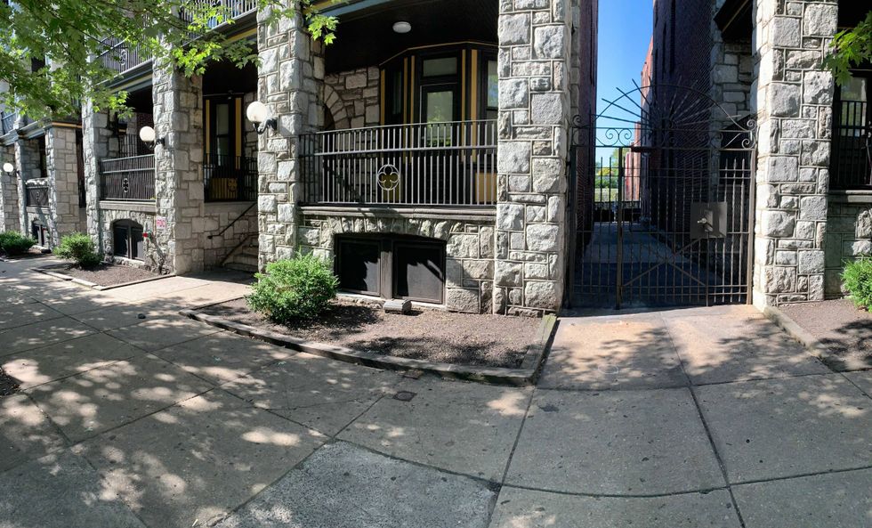 The location at at 46th and Walnut streets, where a woman was killed Tuesday night while sitting with her sister