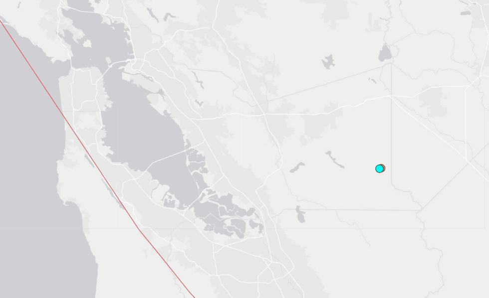 The location of two earthquakes in Alameda County on Tuesday and Wednesday.