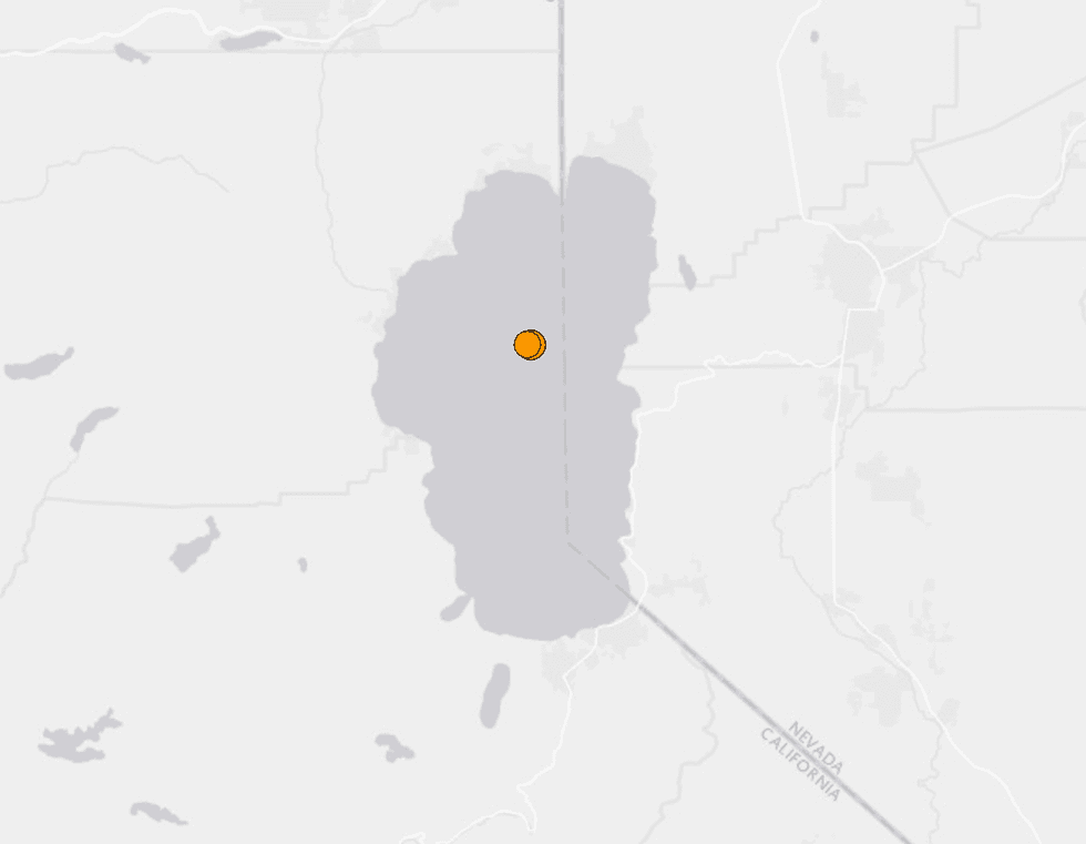 The location of two Monday afternoon earthquakes in Lake Tahoe.