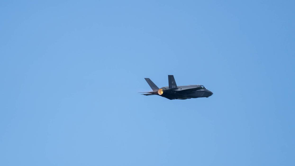The Lockheed Martin F-35A Lightning II a fifth-generation aircraft of the The Italian Air Force in flight