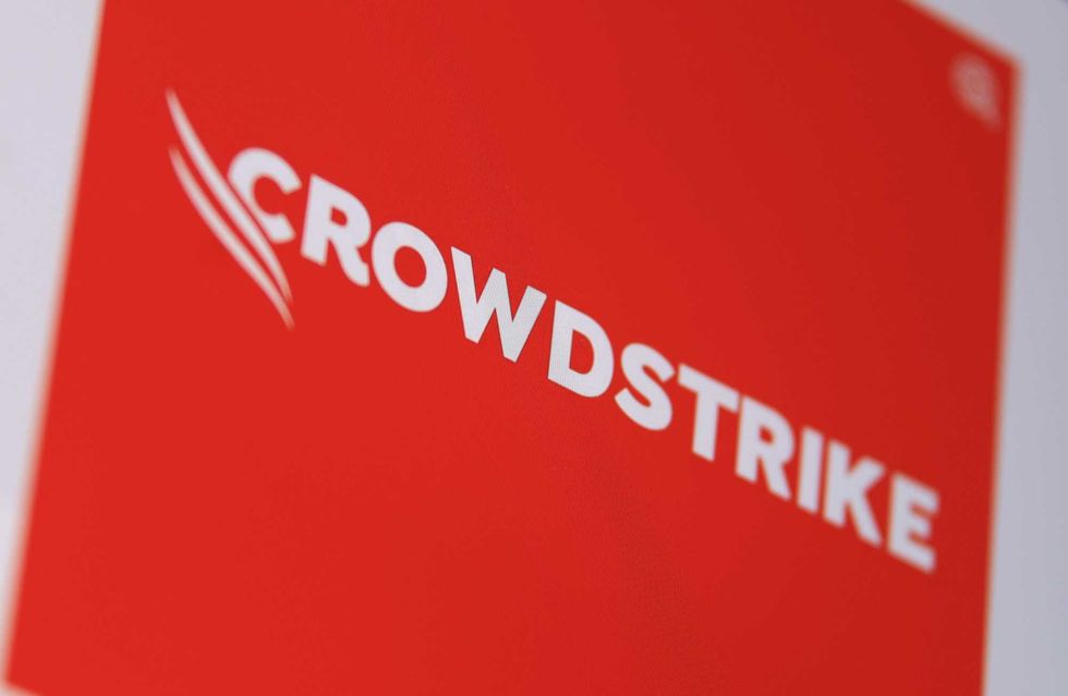 The logo of the IT security company Crowdstrike photographed from the screen of a laptop