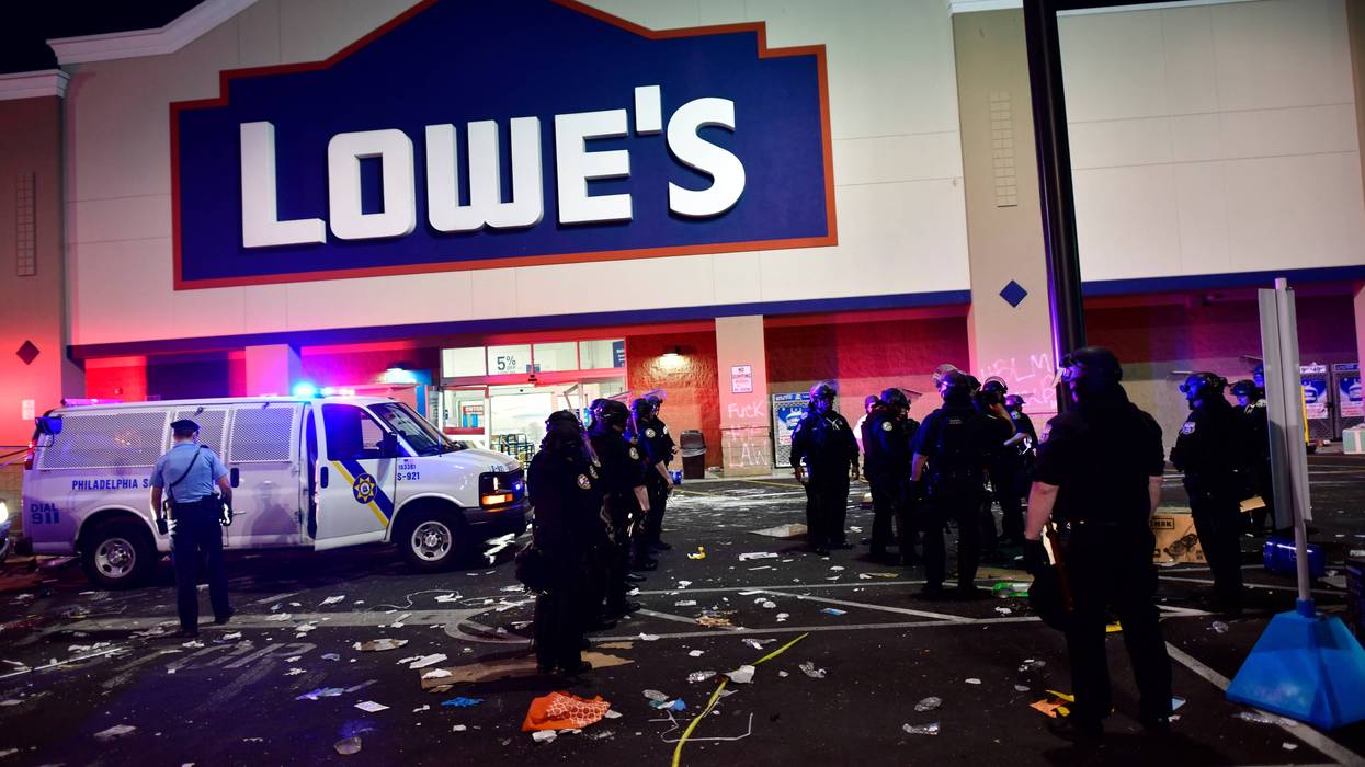 The Lowe's in West Philadelphia, which caught fire during the George Floyd protests in 2020.