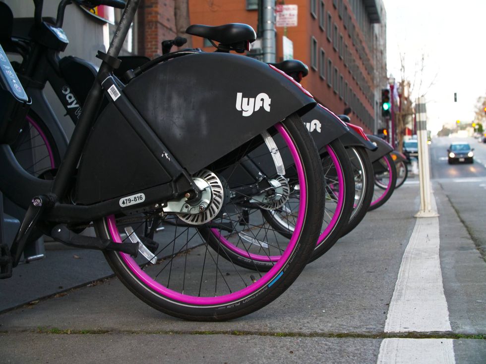 The Lyft bikes available in San Francisco.
