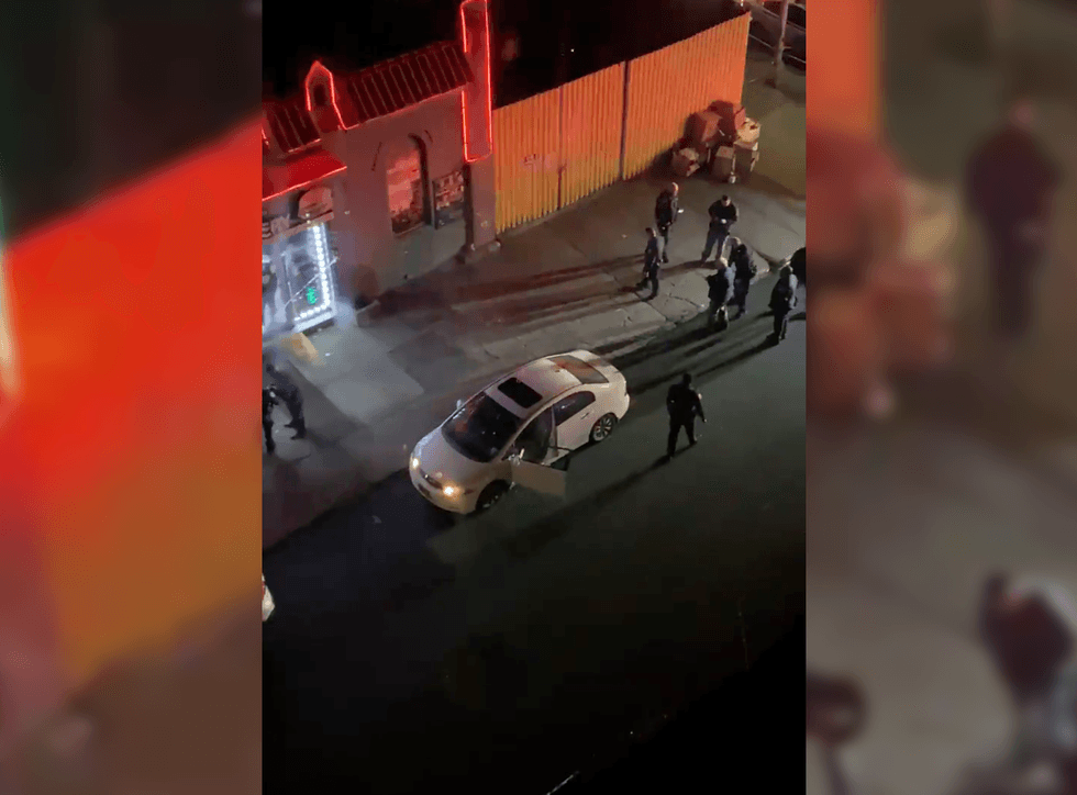 The man was shot as he sat in a Honda Civic around 8:40 p.m. near Junius Street and Liberty Avenue, police said