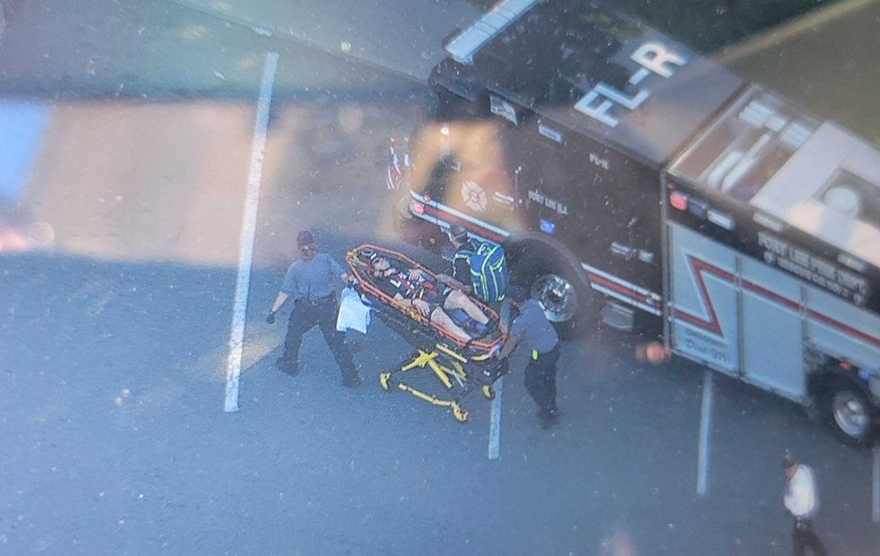 The man was taken from the area on a stretcher by Fort Lee firefighters. He