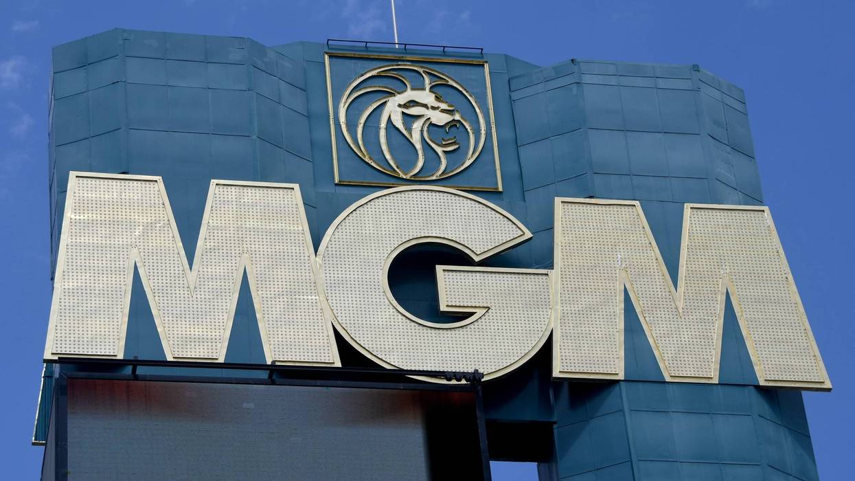 The marquee in front of the MGM Grand Hotel in Las Vegas