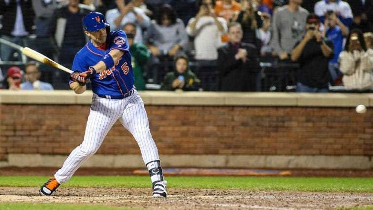The Mets' David Wright pinch hits in the fifth inning against the Miami Marlins on Sept. 28, 2018, at Citi Field.